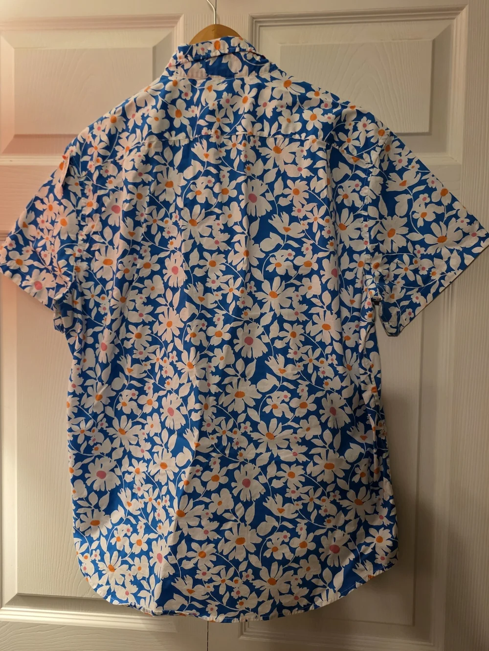 J. Crew Blue Floral Short-Sleeve Button-Down Shirt